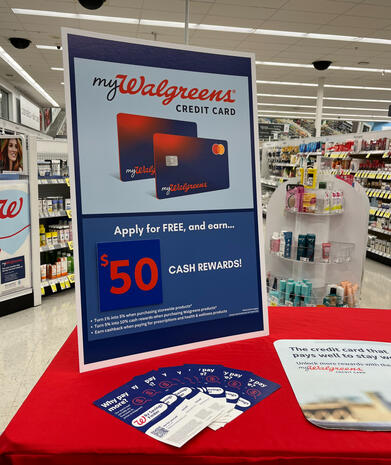 Walgreens Credit Card Ad Sign