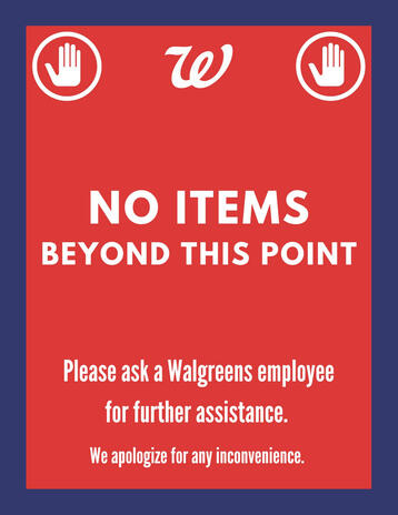 No Items Warning Sign