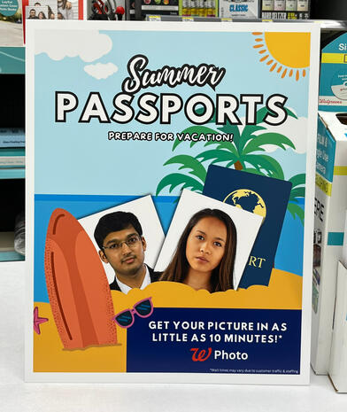 Summer Passport Ad Sign